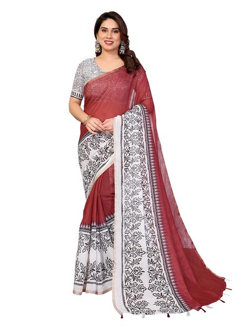 women printed casual wear saree with blouse - 22265438 - Very Small Image - 1