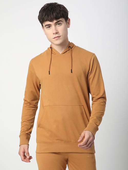 men solid long sleeve hooded sweatshirt - 22266734 - Very Small Image - 1