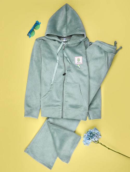 girls solid hooded full length set - 22267730 - Very Small Image - 1