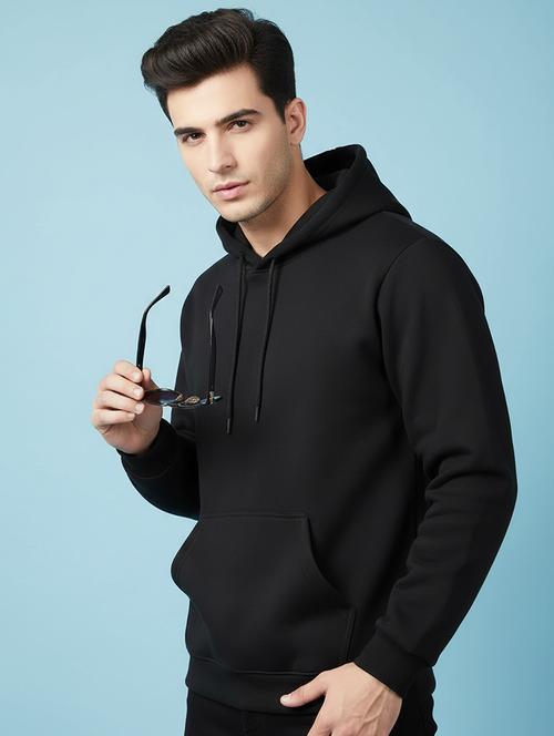 Men Solid Long Sleeve Hooded Sweatshirt - 22268650 - Very Small Image - 1