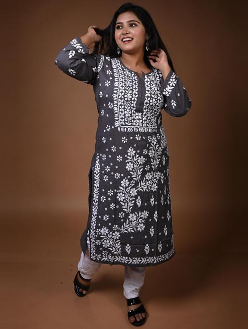 women solid with work long sleeve kurta pant set - 22268831 - Very Small Image - 1
