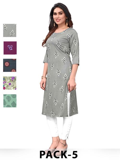 women pack of 5 printed straight kurta - 22269691 - Very Small Image - 1