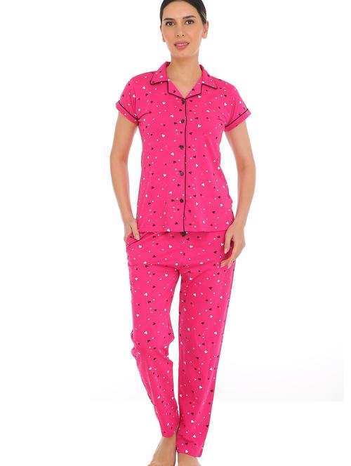 women printed nightwear pyjama set - 22272471 - Very Small Image - 1