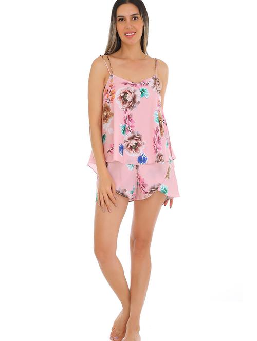 women printed nightwear shorts set - 22272474 - Very Small Image - 1