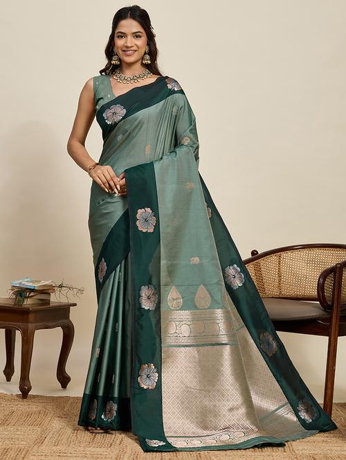 women self design banarasi saree with blouse - 22272756 - Very Small Image - 1