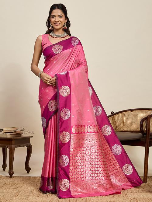 women self design banarasi saree with blouse - 22272762 - Very Small Image - 1