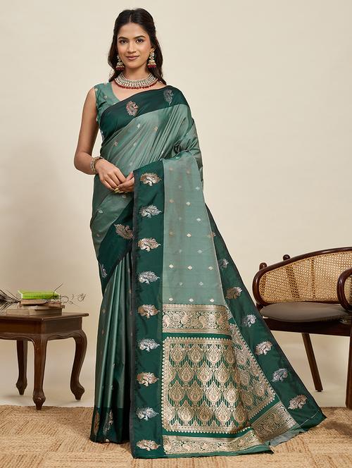 women self design banarasi saree with blouse - 22272765 - Very Small Image - 1