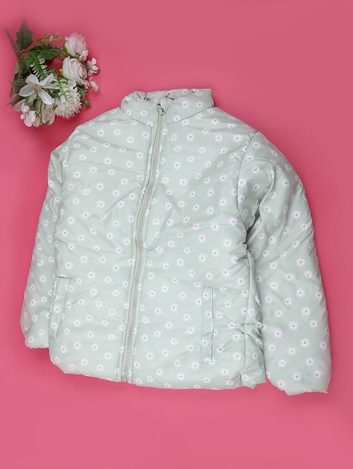 girls floral print long sleeve quilted jacket - 22274230 - Very Small Image - 1