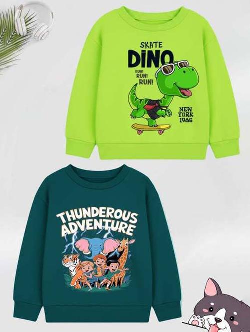 girls printed long sleeve sweatshirt combo - 22274373 - Very Small Image - 1
