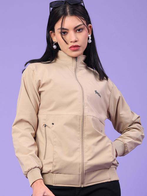women solid long sleeve bomber jacket - 22274948 - Very Small Image - 1