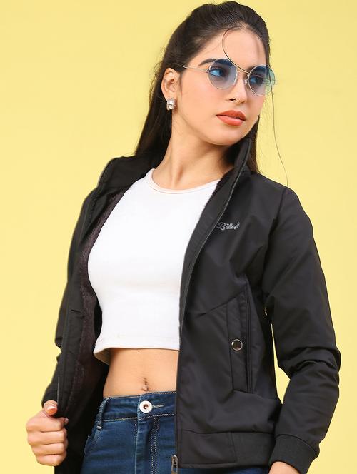 women solid long sleeve bomber jacket - 22274956 - Very Small Image - 1