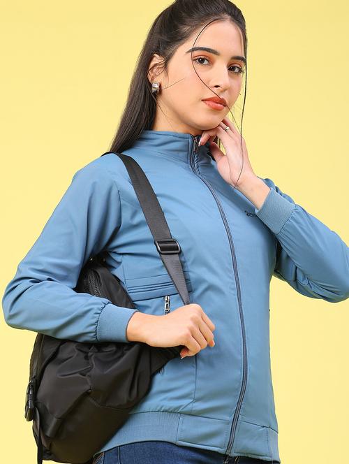 women solid long sleeve bomber jacket - 22274959 - Very Small Image - 1