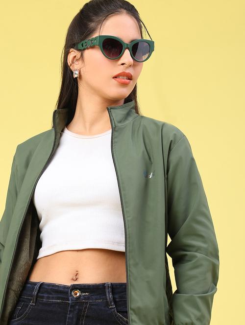 women solid long sleeve bomber jacket - 22274961 - Very Small Image - 1