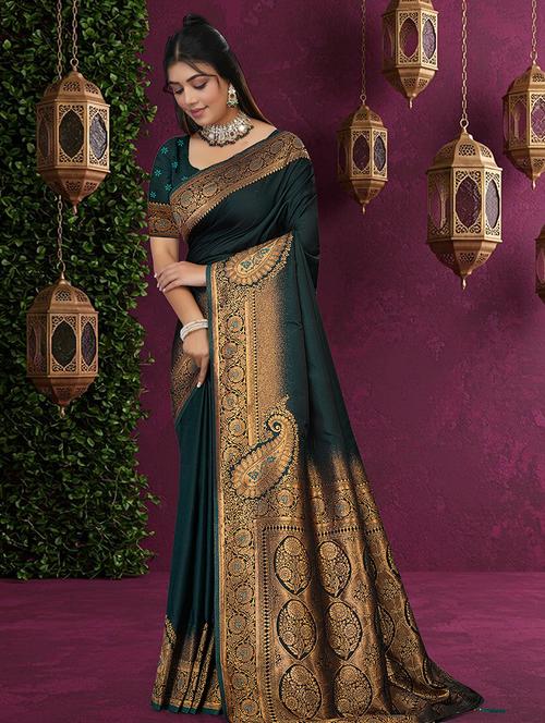 women solid with bordered saree with blouse - 22275913 - Very Small Image - 1