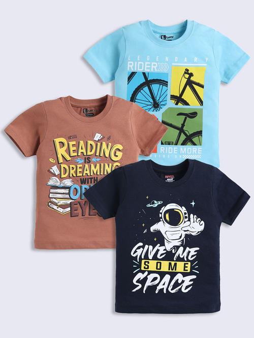 boys pack of 3 printed short sleeve t-shirt - 22276799 - Very Small Image - 1