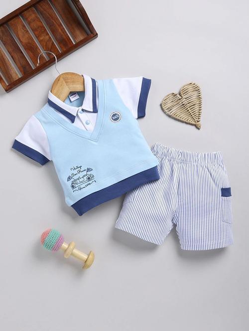 boys printed shorts co-ord set - 22277175 - Very Small Image - 1