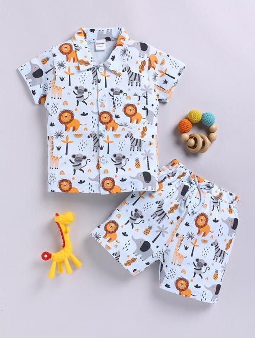 kids printed shorts co-ord set - 22277338 - Very Small Image - 1