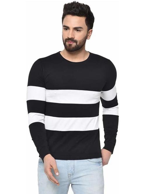 Men Color Blocked Long Sleeve Slim Fit T-shirt - 22277503 - Very Small Image - 1