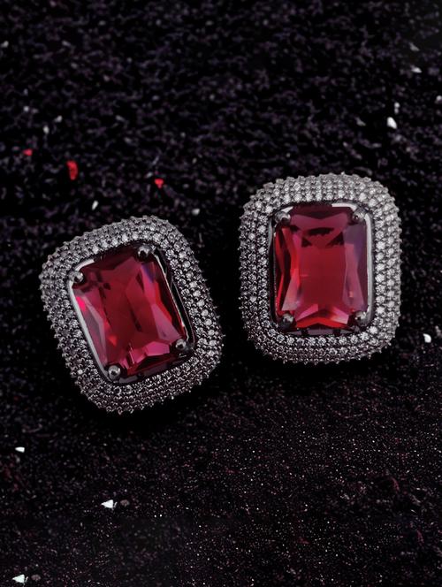 women red brass studs earring - 22277890 - Very Small Image - 1