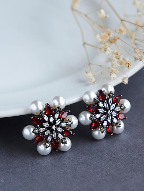 opal touch timeless beauty white pearl studded earrings - 22277909 - Very Small Image - 1