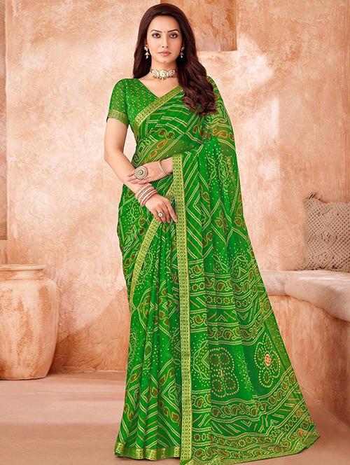 women printed casual wear saree with blouse - 22279039 - Very Small Image - 1