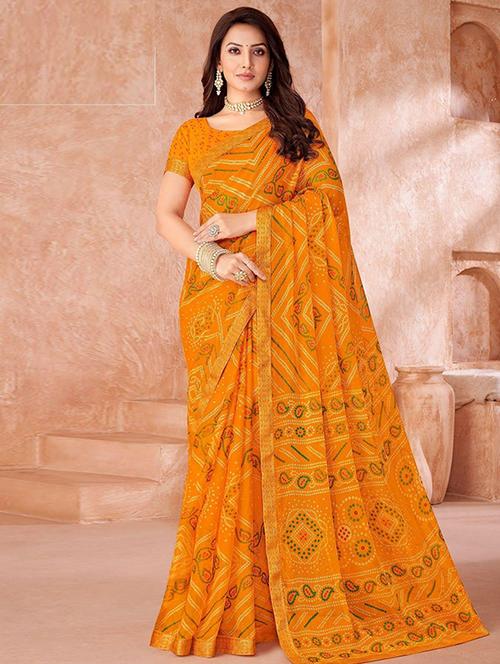 women printed casual wear saree with blouse - 22279048 - Very Small Image - 1