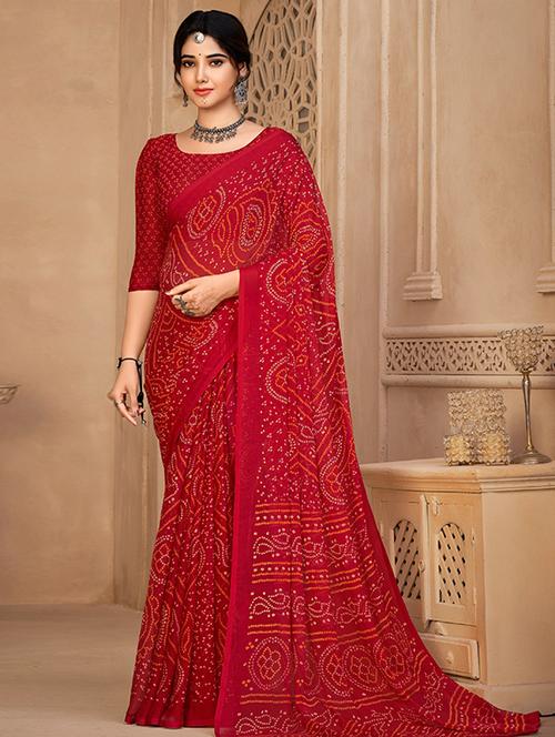 Women Printed Casual Wear Saree With Blouse - 22279060 - Very Small Image - 1