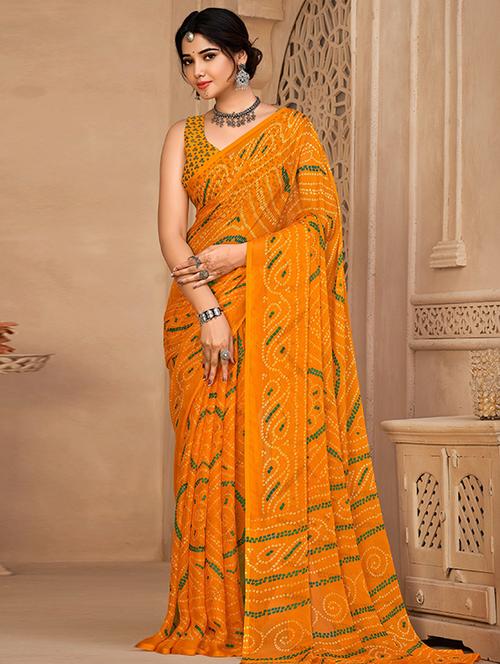 women printed casual wear saree with blouse - 22279061 - Very Small Image - 1