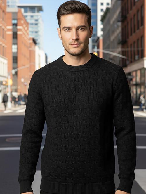 men self design long sleeve regular fit pullover  - 22279175 - Very Small Image - 1