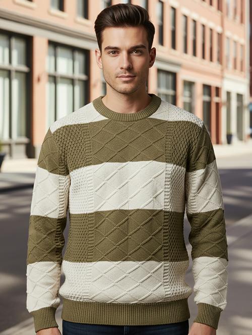 men color block long sleeve regular fit pullover  - 22279183 - Very Small Image - 1