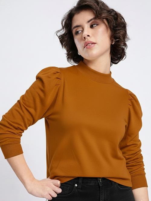 women solid puff sleeve sweatshirt - 22279223 - Very Small Image - 1