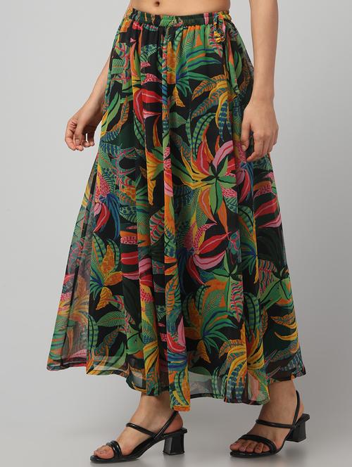 women printed mid rise flared skirt - 22279309 - Very Small Image - 1
