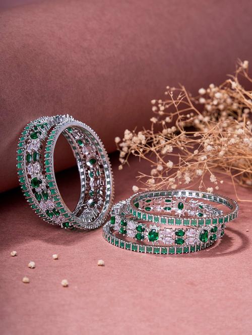  opal touch rhodium plated made of brass bangles - 22280848 - Very Small Image - 1