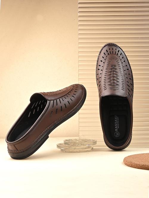 men brown slip on mule - 22282342 - Very Small Image - 1