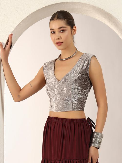 women solid sleeveless stitched blouse - 22282343 - Very Small Image - 1