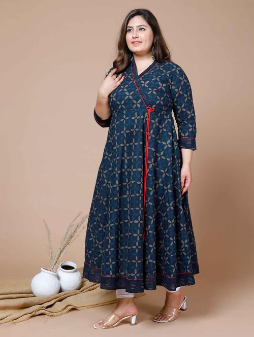 women printed three quarter sleeve kurta - 22285533 - Very Small Image - 1