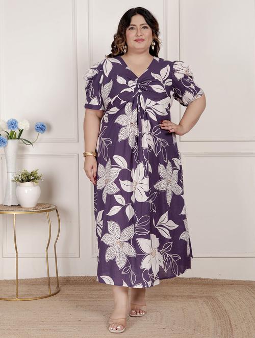 women plus size floral print puff sleeve dress - 22285746 - Very Small Image - 1