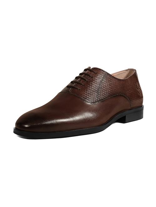 men brown solid lace-up derbies - 22286547 - Very Small Image - 1