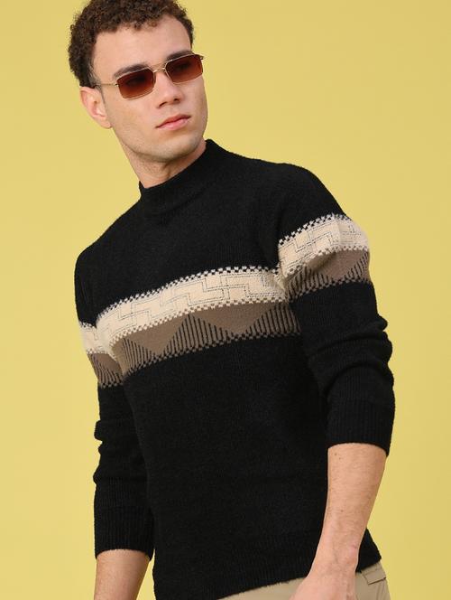 men self design long sleeve regular fit pullover  - 22287361 - Very Small Image - 1