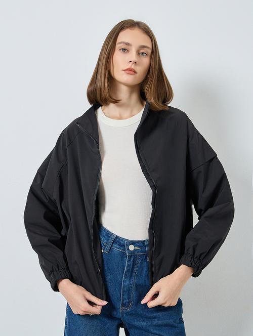women solid long sleeve oversized jacket - 22287896 - Very Small Image - 1
