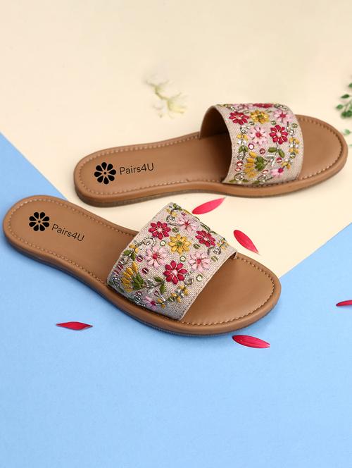 women embroiderd slip on flats - 22288679 - Very Small Image - 1