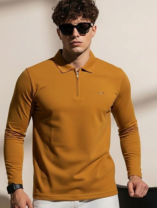 Men Solid Long Sleeve Polo T-shirt - 22290694 - Very Small Image - 1