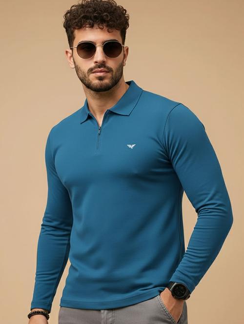 men solid long sleeve polo t-shirt - 22290703 - Very Small Image - 1