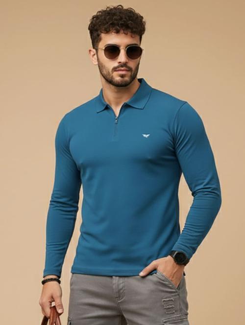 men solid long sleeve polo t-shirt - 22290734 - Very Small Image - 1