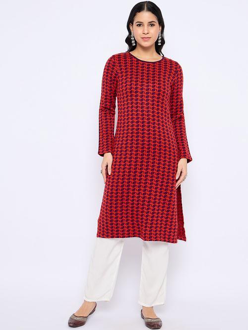women self desgin long sleeve winter wear kurta  - 22291135 - Very Small Image - 1