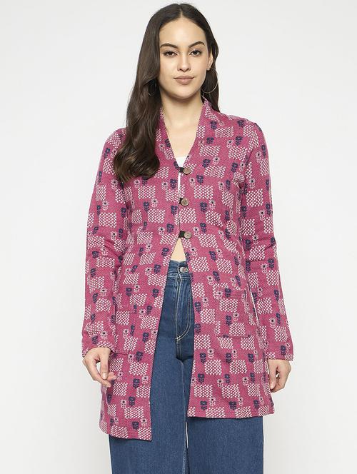 women self designed long sleeve woolen shrug - 22291240 - Very Small Image - 1