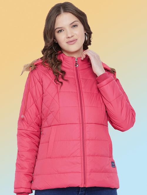 women solid long sleeve hooded quilted jacket - 22291283 - Very Small Image - 1