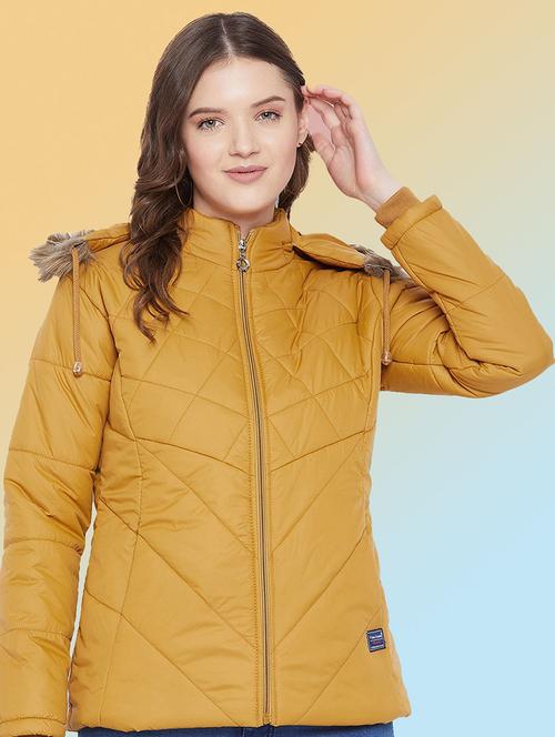 women solid long sleeve hooded quilted jacket - 22291349 - Very Small Image - 1