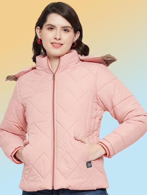 women solid long sleeve hooded quilted jacket - 22291369 - Very Small Image - 1
