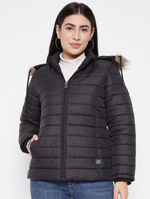 women solid long sleeve puffer jacket - 22291392 - Very Small Image - 1